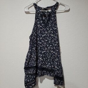 NWT‎ Altar'd State halter top, navy blue floral size large